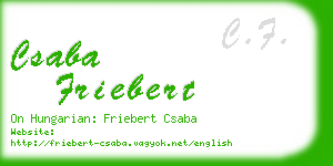 csaba friebert business card